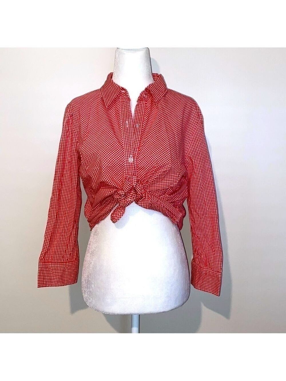 Vintage 90’s red & white gingham picnic button down